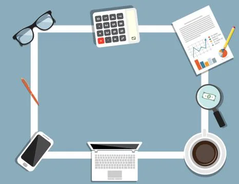 Business items elements flat icon vector Stockillustratie