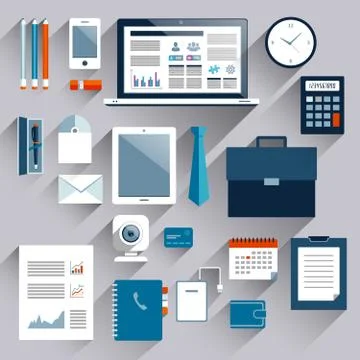 Business items set Illustrazione stock