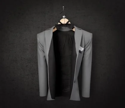 Business jacket on textured wall concept photo background Illustrazione stock