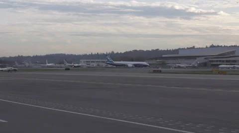 Business Jet Landing Stock Footage 44347383