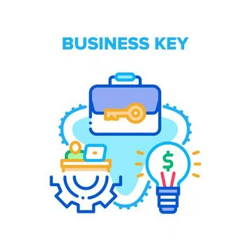 Business Key Vector Concept Color Illustration Stockillustratie