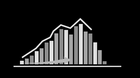 Business KPI Analytics Animation with Rising Performance Bar Charts Stock Footage 337011093