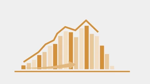 Business KPI Analytics Animation with Rising Performance Bar Charts Stock Footage 337011104