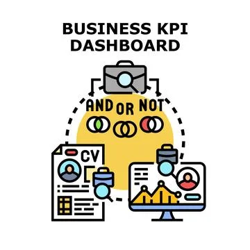 Business kpi dashboard measuring performance strategy イラスト素材