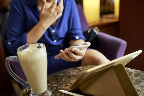 Business lady checking text messages Stock Photos