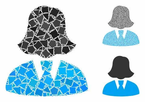 Business lady Composition Icon of Rough Elements Stock Illustration