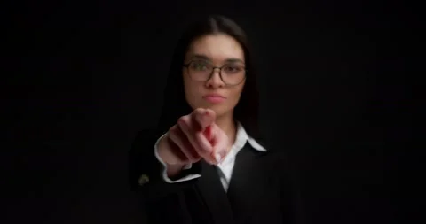 Business lady gestures to keep her mouth shut,keep secrets,not tell anyone. Stock Footage 194098225