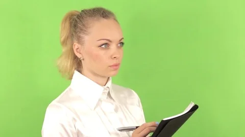 Business lady making notes of necessary information Stock Footage 78483969