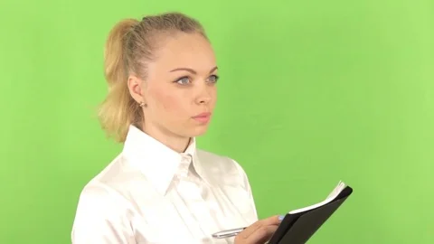 Business lady making notes of necessary information s Stock Footage 78484374