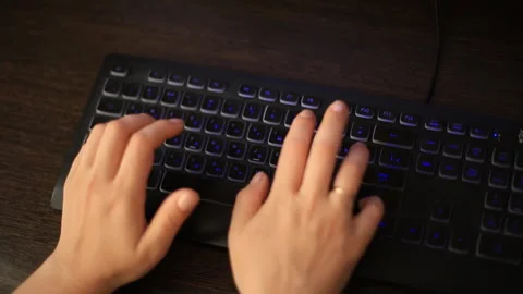 Business lady typing on a computer keyboard close-up. Stock Footage 91230198