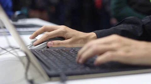 Business Lady using modern computer in the office Stock Footage 73267486