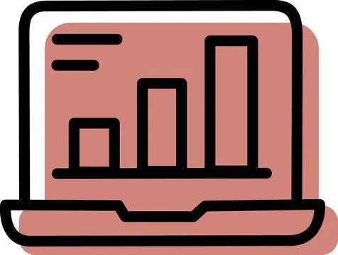 Business laptop analytics and data icon Stock Illustration