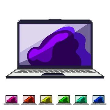 Business laptop computer cartoon vector graphic Stockillustratie