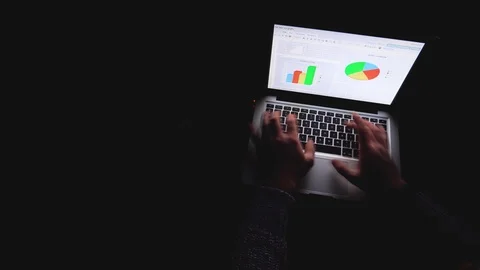 Business Laptop Computer Work Hands Stock Footage 100609378