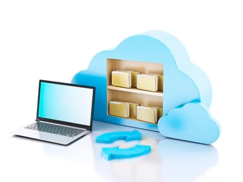 Business laptop pc. cloud computing concept. Stock Illustration