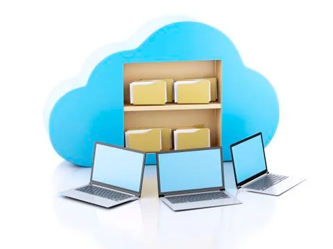 Business laptop pc. cloud computing concept. 스톡 일러스트