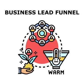 Business lead funnel vector icon concept developing strategy Stock Illustration
