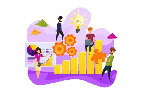 Business, leadeship, teamwork, coding, hr, technology, analysis concept イラスト素材