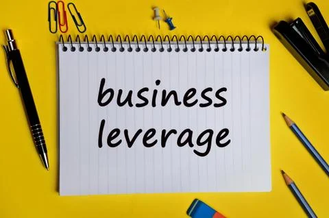 Business leverage words on notebook Stock Photos
