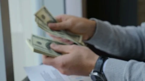 Business life concept. Success and fortune concept. Close up. Male hands Stock Footage