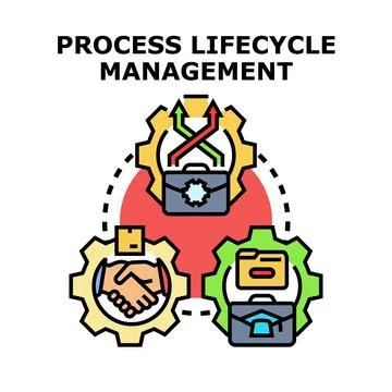 Business lifecycle management optimizing workflow and operations Stock Illustration