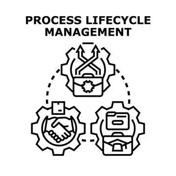 Business lifecycle management optimizing workflow and operations Stock Illustration