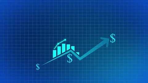 Business line arrow with graph animation Stock Footage 260115041