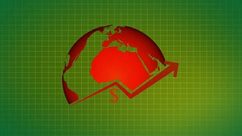 Business line arrow with graph on rotation planet Stock Footage 260115029