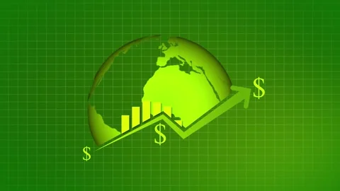 Business line arrow with graph on rotation planet 库存影片 260115038