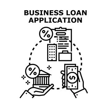Business loan application process for company finances Stock Illustration