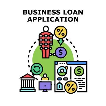 Business loan application process concept illustration Stock Illustration