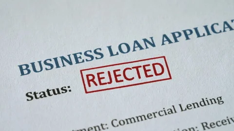 Business Loan Application Rejected Stamp Coming Down on Form Stock Footage 341133095