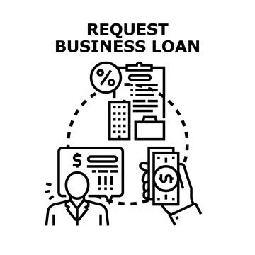 Business loan applying process and financial support Stock Illustration