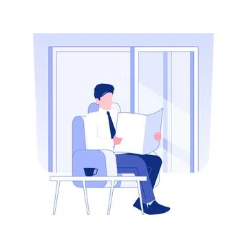 Business lobby isolated concept vector illustration. Stock Illustration