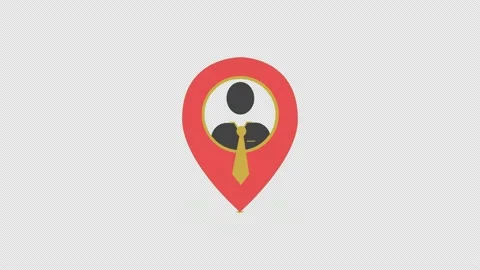 Business location pointer icon loop animation with alpha channel, transparent Stock Footage 210643495