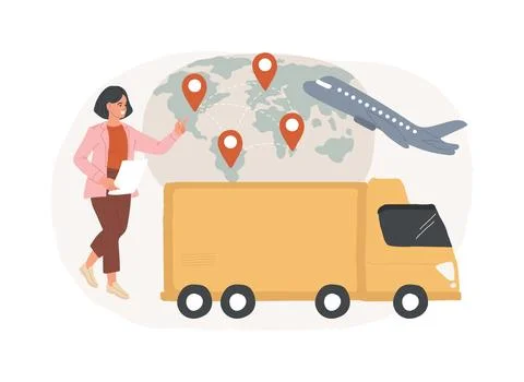 Business logistics isolated concept vector illustration. Ilustración de archivo