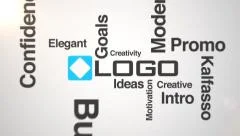 Business Logo & Words 3d Fly Through Forming Modern Text Typography Mosaic Intro Stock After Effects