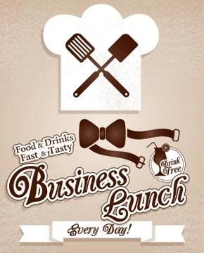 Business lunch.Menu Stock Illustration