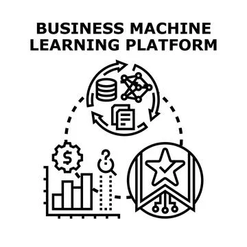 Business machine learning platform concept developing ai イラスト素材