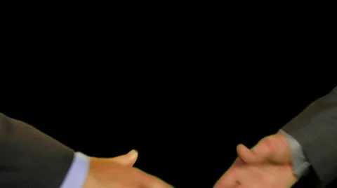 Business male and female shaking hands Stock Footage