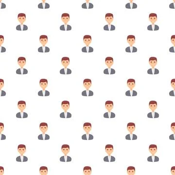 Business male avatar pattern creating seamless background Stock Illustration