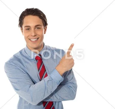 Business male pointing upwards Stock Photos