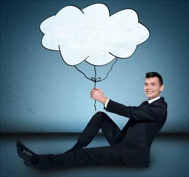 Business man and cloud イラスト素材
