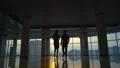 The business man and a woman walking in the office hall. slow motion HD Footage