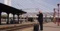 Business Man Arrive Platform Waiting Train Late Hand Luggage Looking Wristwatch 4k or 4k+ Resolution