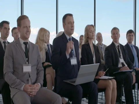 Business man asking question Stock Footage