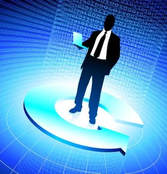 Business man background binary code 스톡 일러스트
