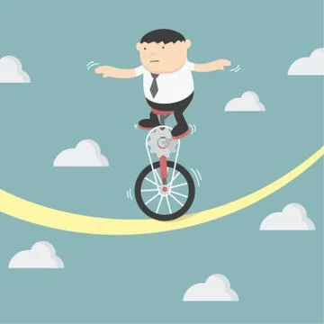 Business man balancing Stock Illustration