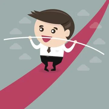 Business man balancing Stock Illustration