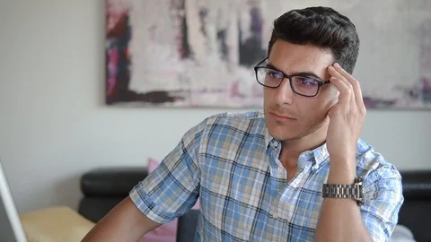 Business man behind the computer Stock Footage 100576896